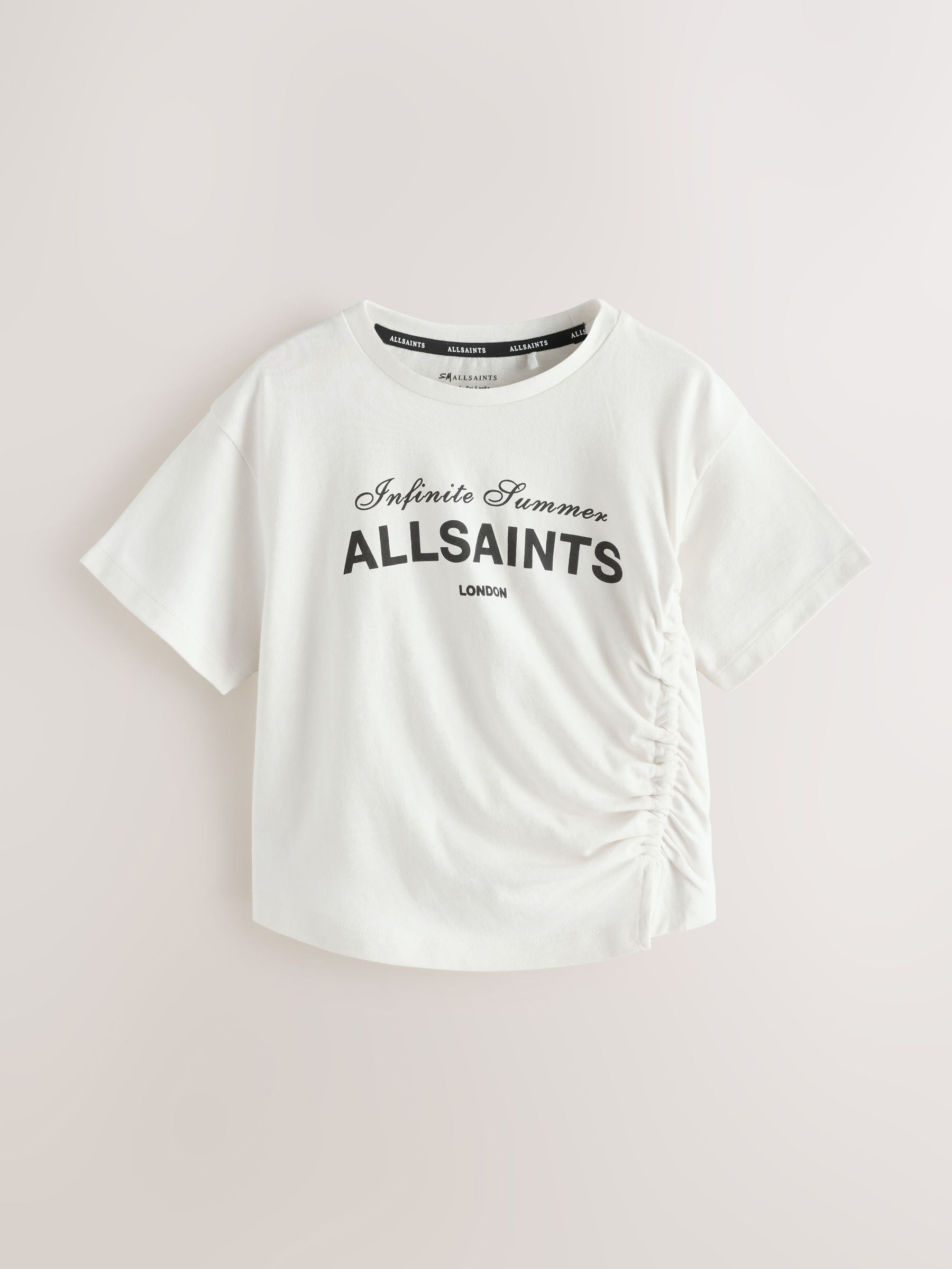 smALLSAINTS White/Soleil Graphic Ruched Oversized Crew T-Shirt