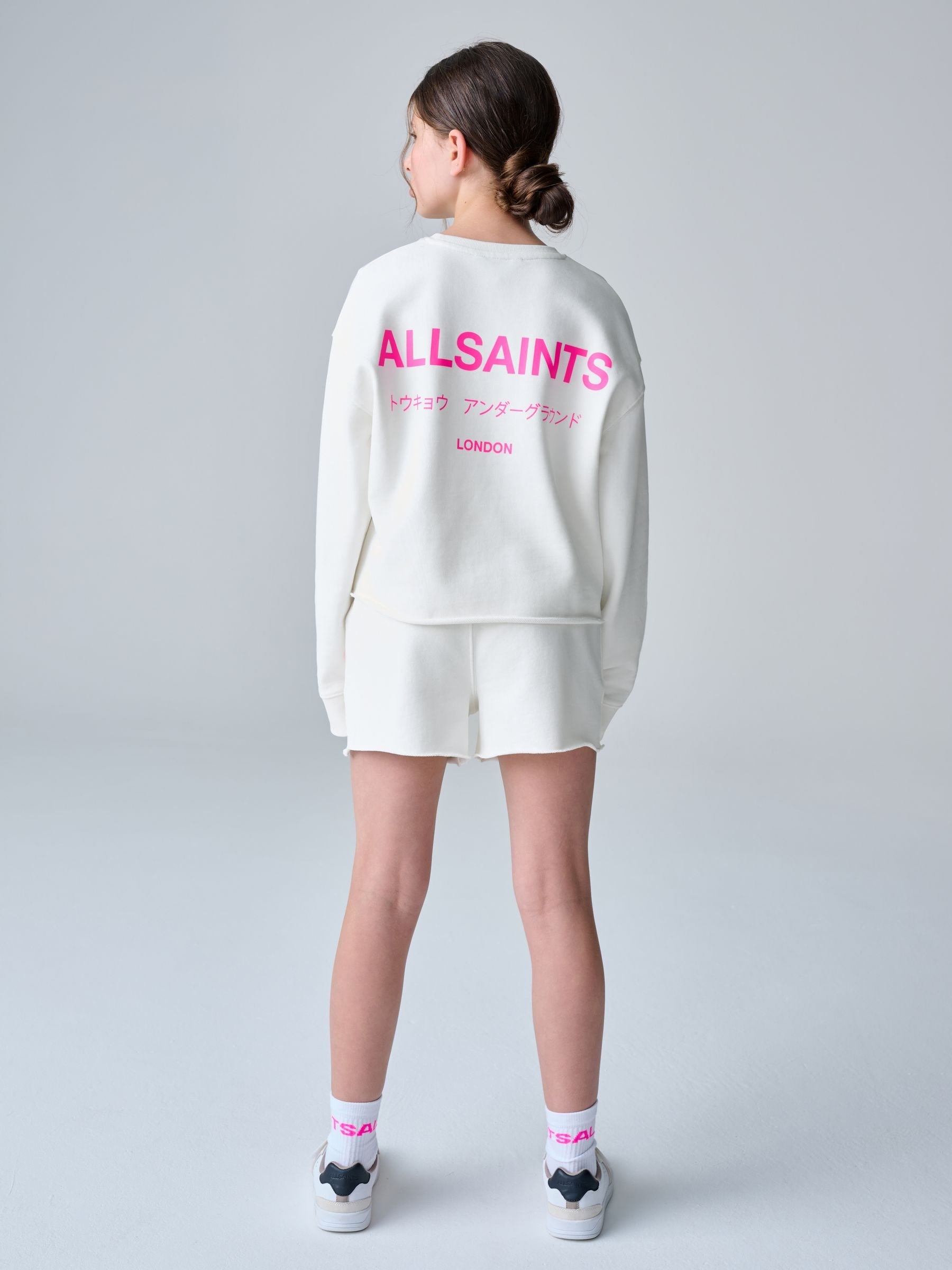 smALLSAINTS White Underground Sweatshirt and Shorts Set