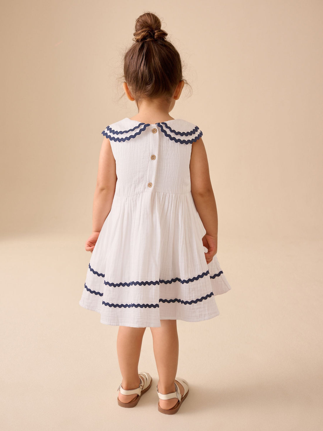 White Ric Rac Collar Dress (3mths-8yrs)