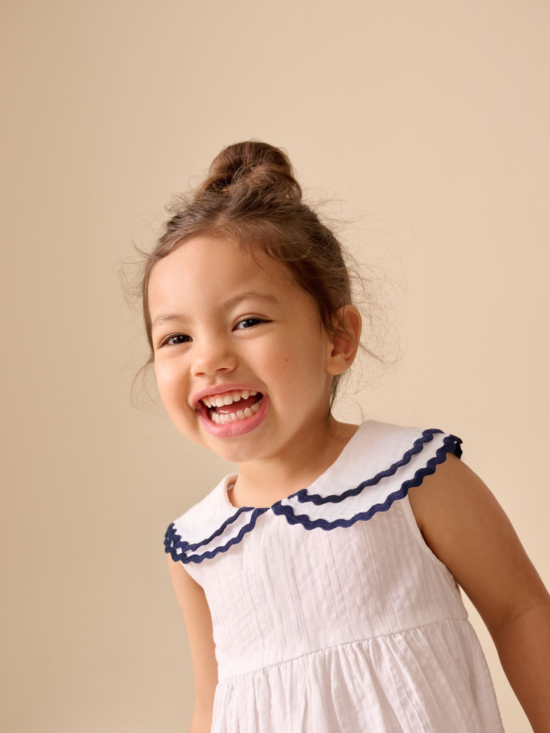 White Ric Rac Collar Dress (3mths-8yrs)