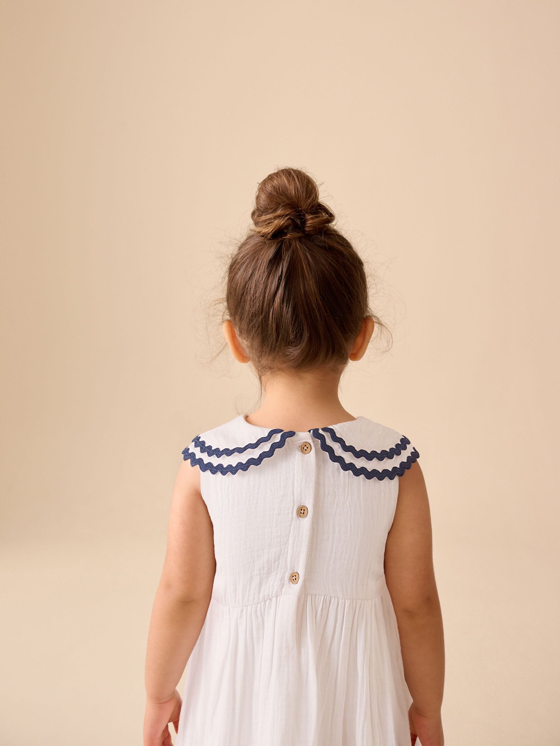 White Ric Rac Collar Dress (3mths-8yrs)