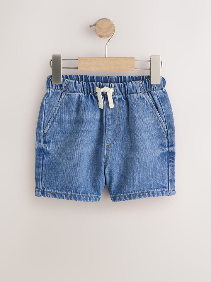 Blue Denim Bleach Pull On Shorts 2 Pack (3mths-7yrs)