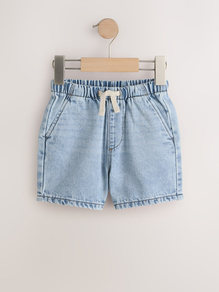 Blue Denim Bleach Pull On Shorts 2 Pack (3mths-7yrs)