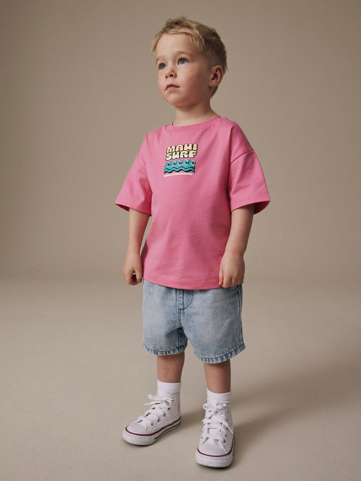 Light Blue Pull On Loose Denim Shorts (3mths-7yrs)