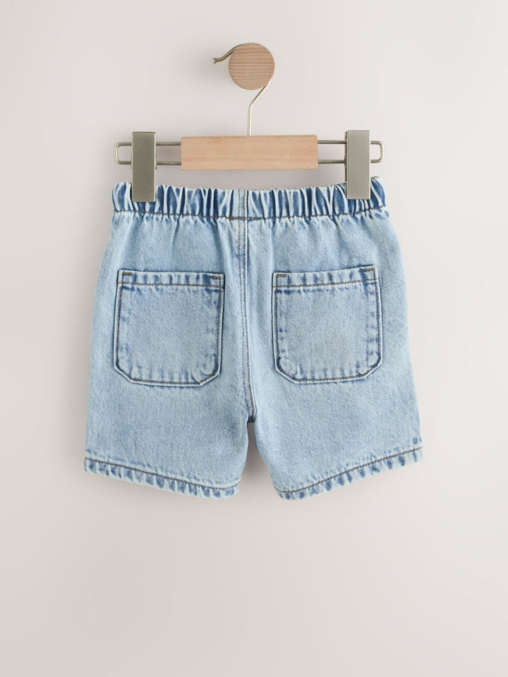 Light Blue Pull On Loose Denim Shorts (3mths-7yrs)