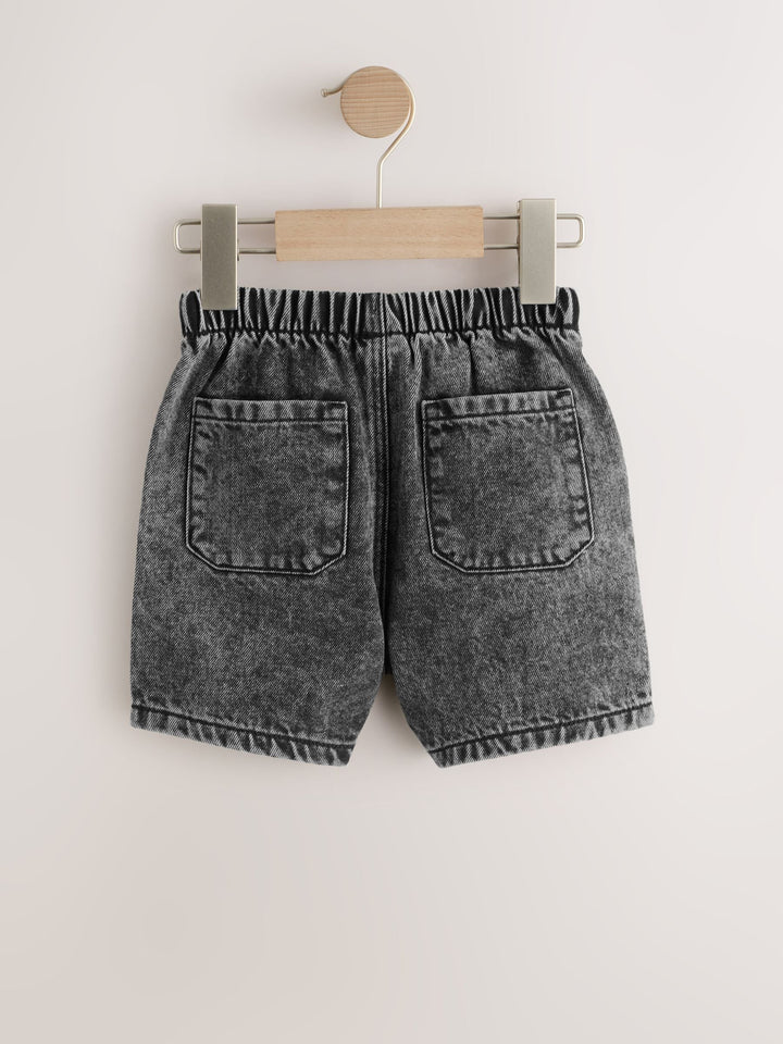 Grey Pull On Loose Denim Shorts (3mths-7yrs)