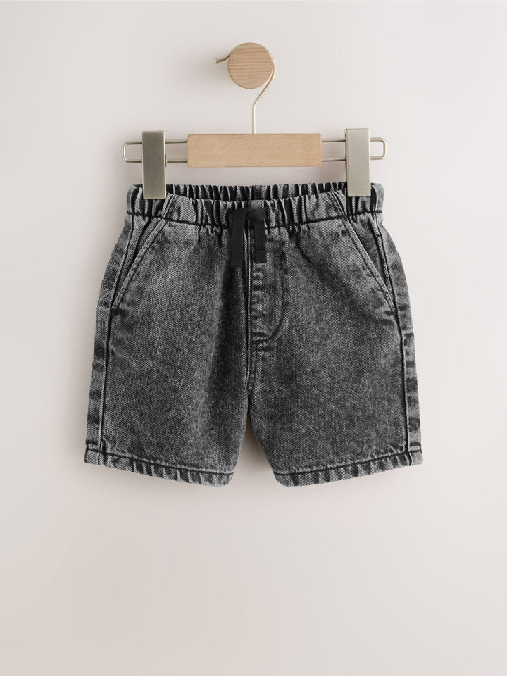 Grey Pull On Loose Denim Shorts (3mths-7yrs)