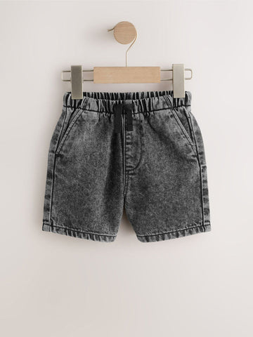 Grey Pull On Loose Denim Shorts (3mths-7yrs)