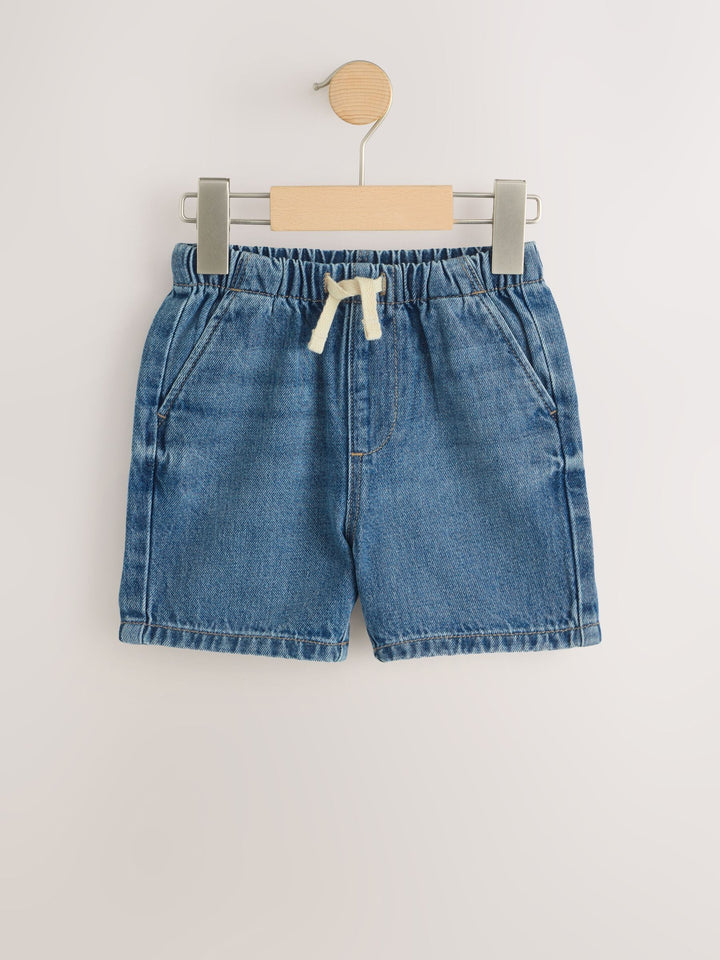 Mid Blue Pull On Loose Denim Shorts (3mths-7yrs)