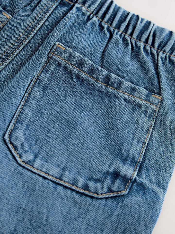 Mid Blue Pull On Loose Denim Shorts (3mths-7yrs)