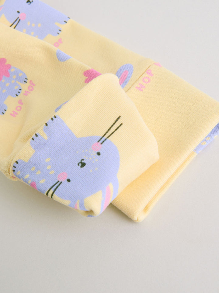 Pink/Yellow character Two Way Zip Baby Sleepsuits 3 Pack (0mths-2yrs)