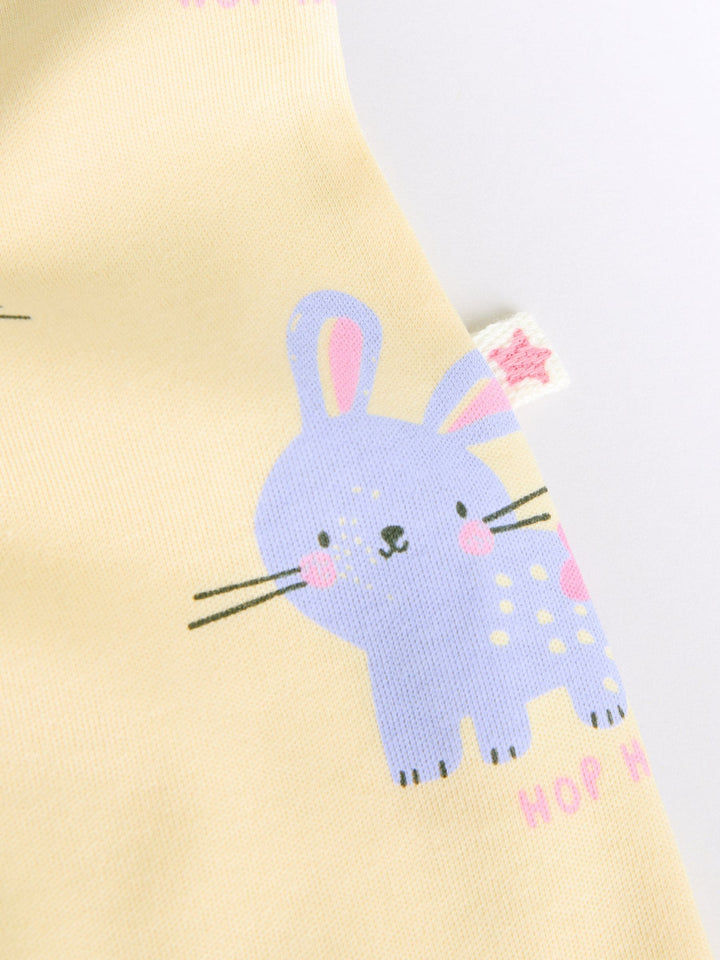 Pink/Yellow character Two Way Zip Baby Sleepsuits 3 Pack (0mths-2yrs)