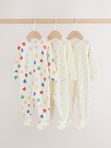 Blue/White Baby Sleepsuits 3 Pack (0mths-2yrs)
