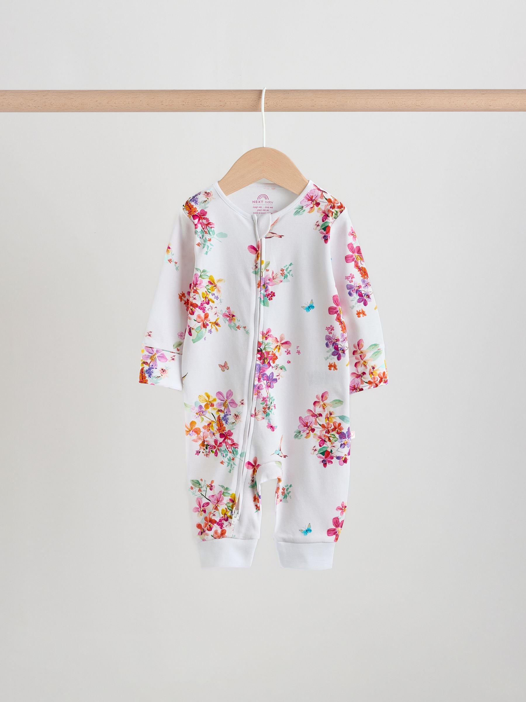 Bright Two Way Zip Baby Sleepsuits 3 Pack (0mths-3yrs)