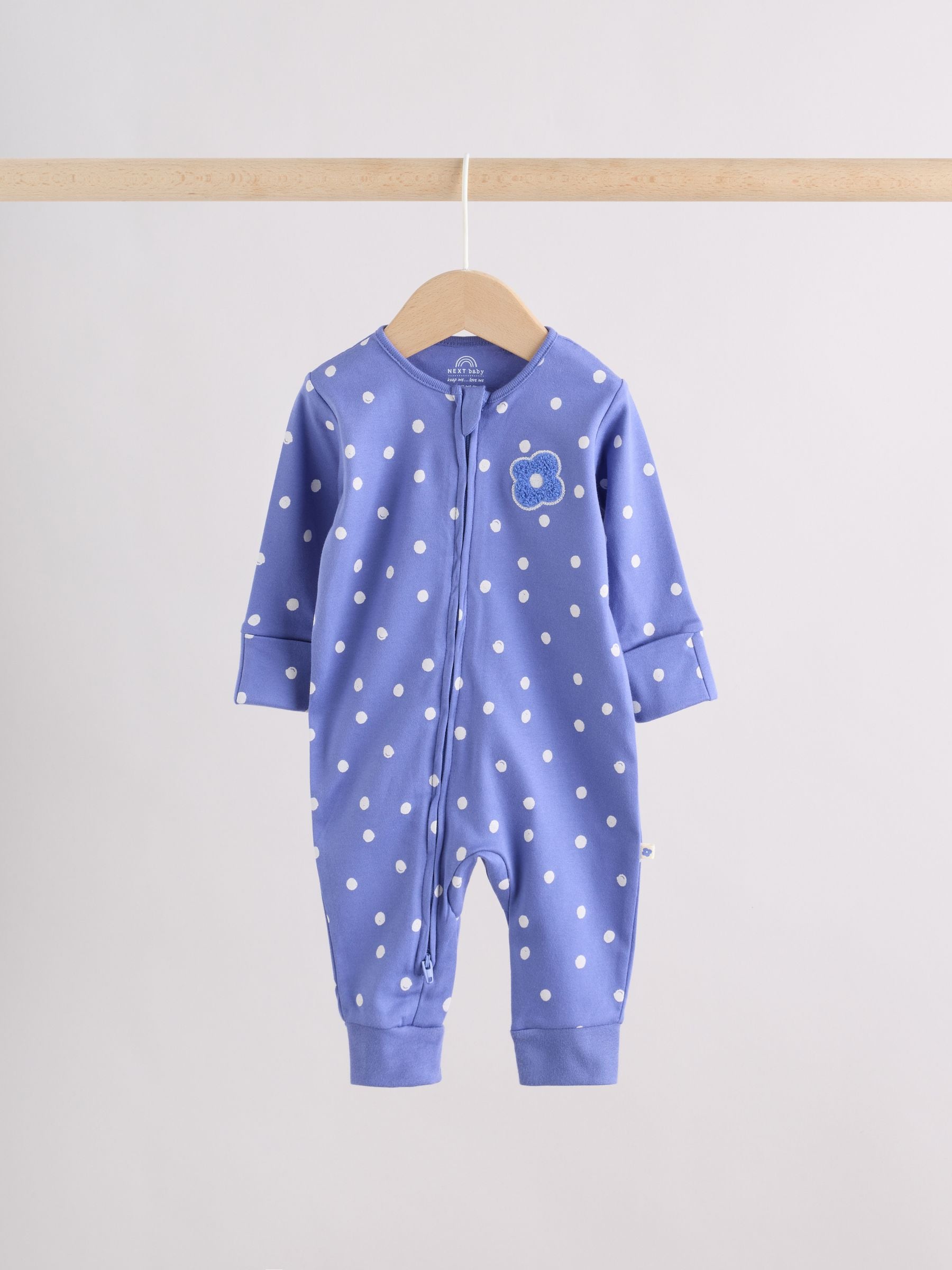Blue Baby Sleepsuits 3 Pack (0mths-3yrs)