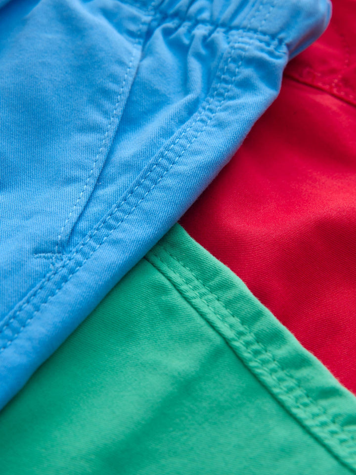 Blue/Red/Green Pull On Shorts 3 Pack (3mths-7yrs)