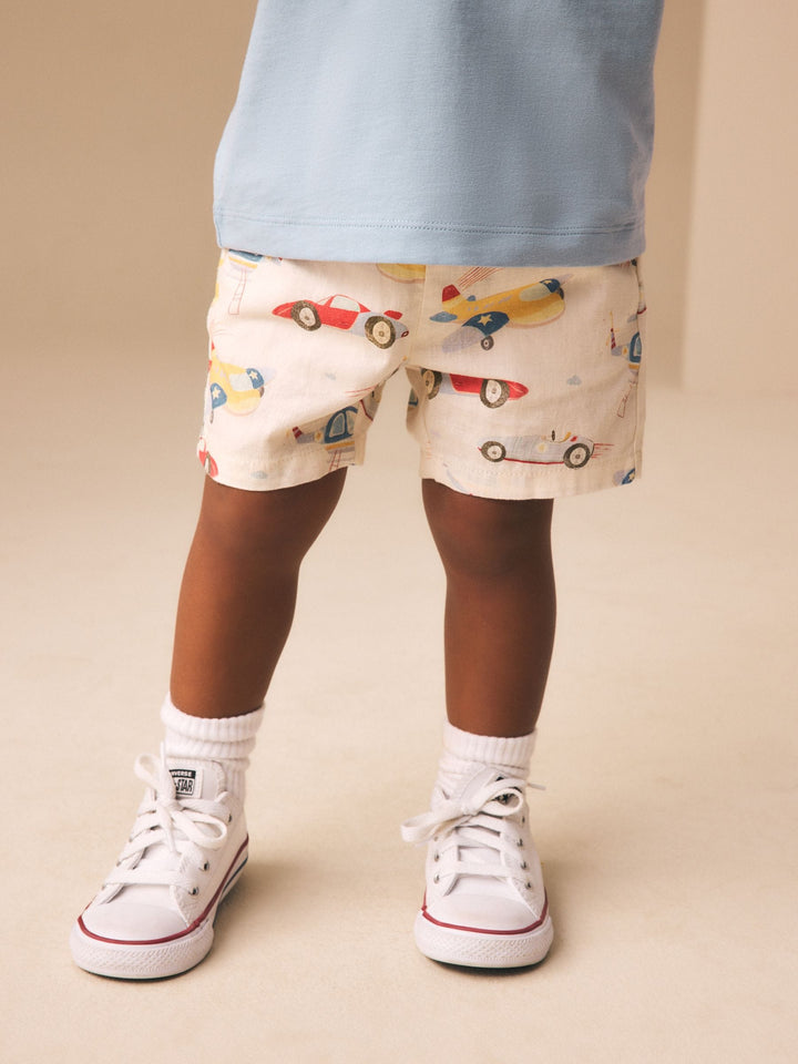 Multi Transport Linen Blend Pull On Shorts (3mths-7yrs)