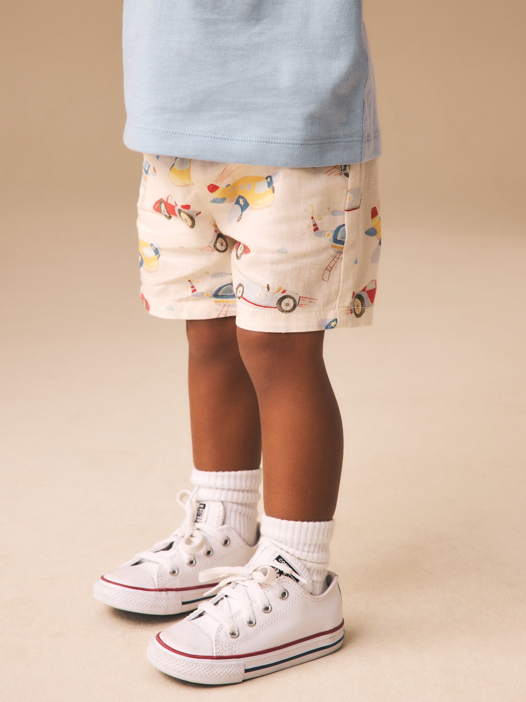 Multi Transport Linen Blend Pull On Shorts (3mths-7yrs)