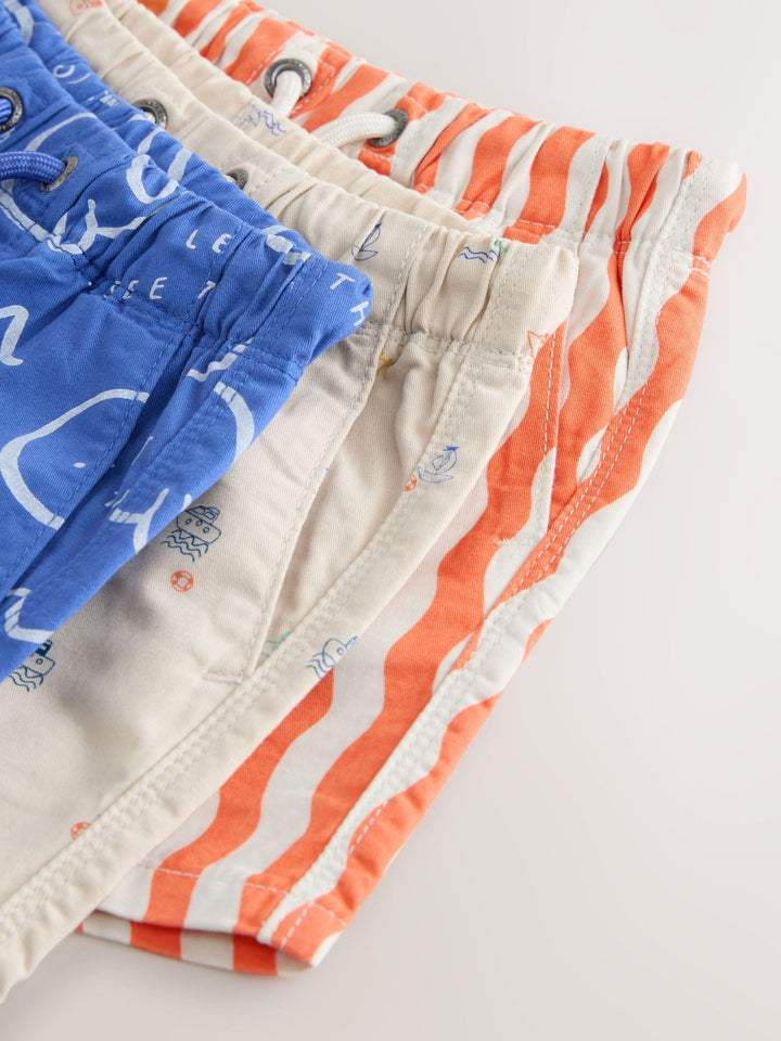 Nautical Sea Pull On Shorts 3 Pack (3mths-7yrs)