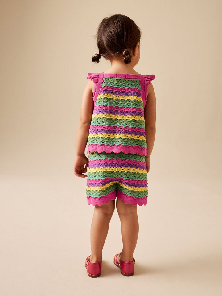 Bright Stripe Knitted Top And Shorts Set (3mths-7yrs)