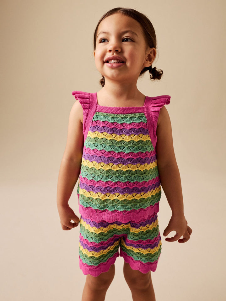 Bright Stripe Knitted Top And Shorts Set (3mths-7yrs)