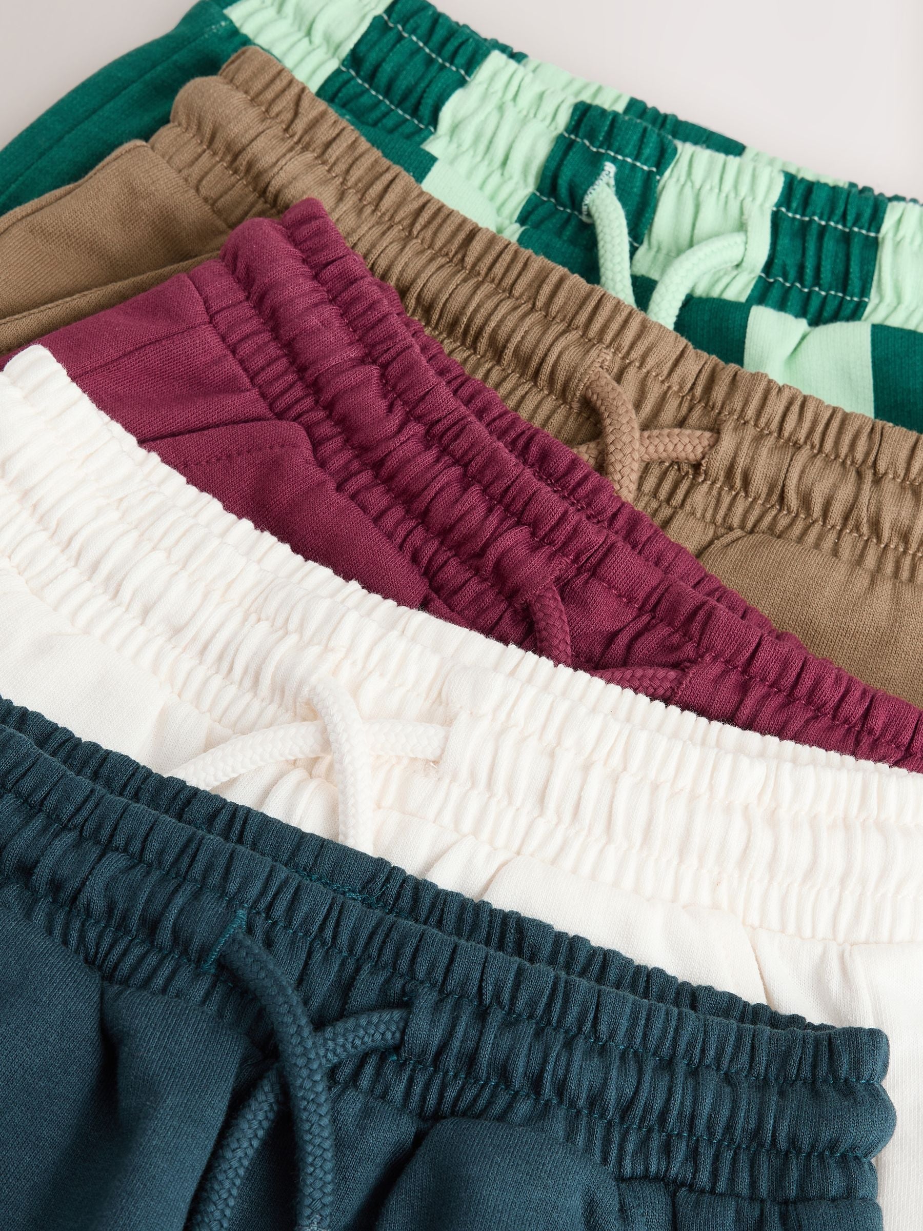 Navy Blue/ Tan/ Ecru/ Stripe Jersey Shorts 5 Pack (3mths-7yrs)