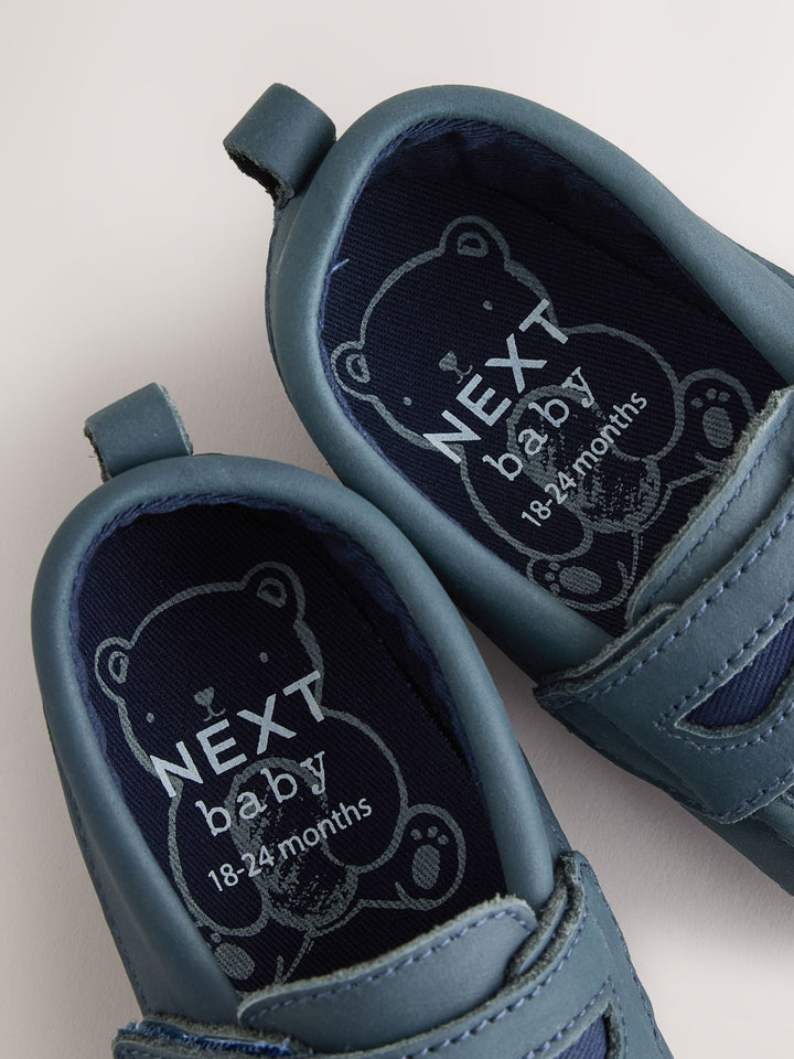 Navy Touch Fastening Baby Loafers (0-2mths)