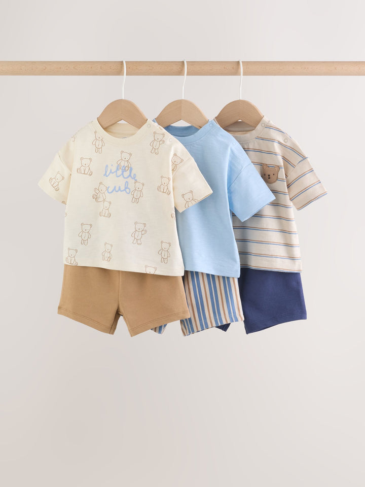 Blue Bears Tops and Shorts Baby Set 6 Piece (0mths-3yrs)