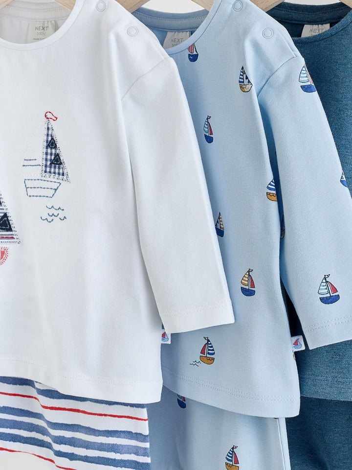 Blue Nautical Baby Top & Leggings 6 Piece Set (0mths-3yrs)