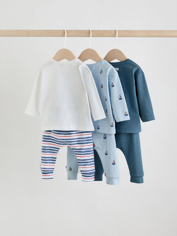 Blue Nautical Baby Top & Leggings 6 Piece Set (0mths-3yrs)