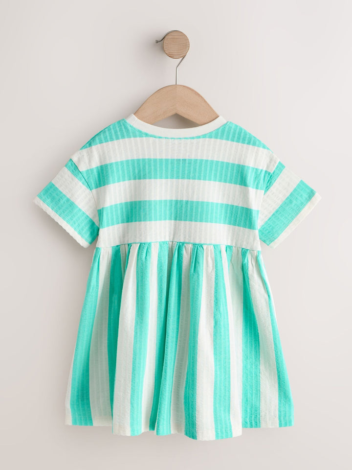 Turquoise Stripe Jersey Dress (3mths-7yrs)