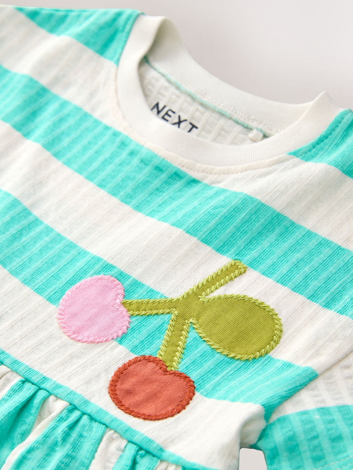 Turquoise Stripe Jersey Dress (3mths-7yrs)