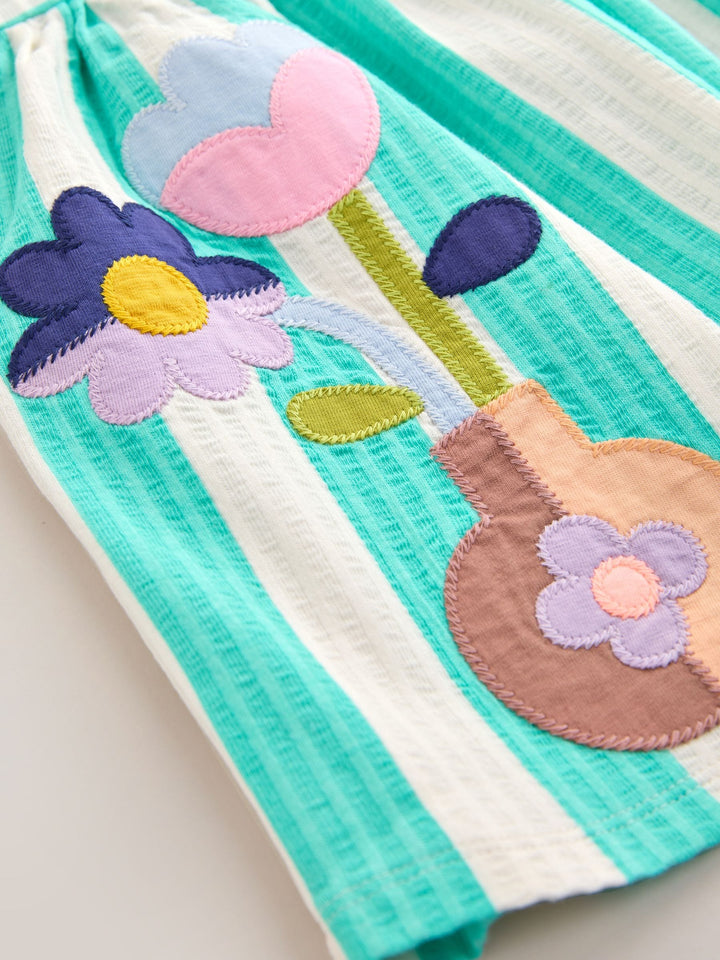 Turquoise Stripe Jersey Dress (3mths-7yrs)