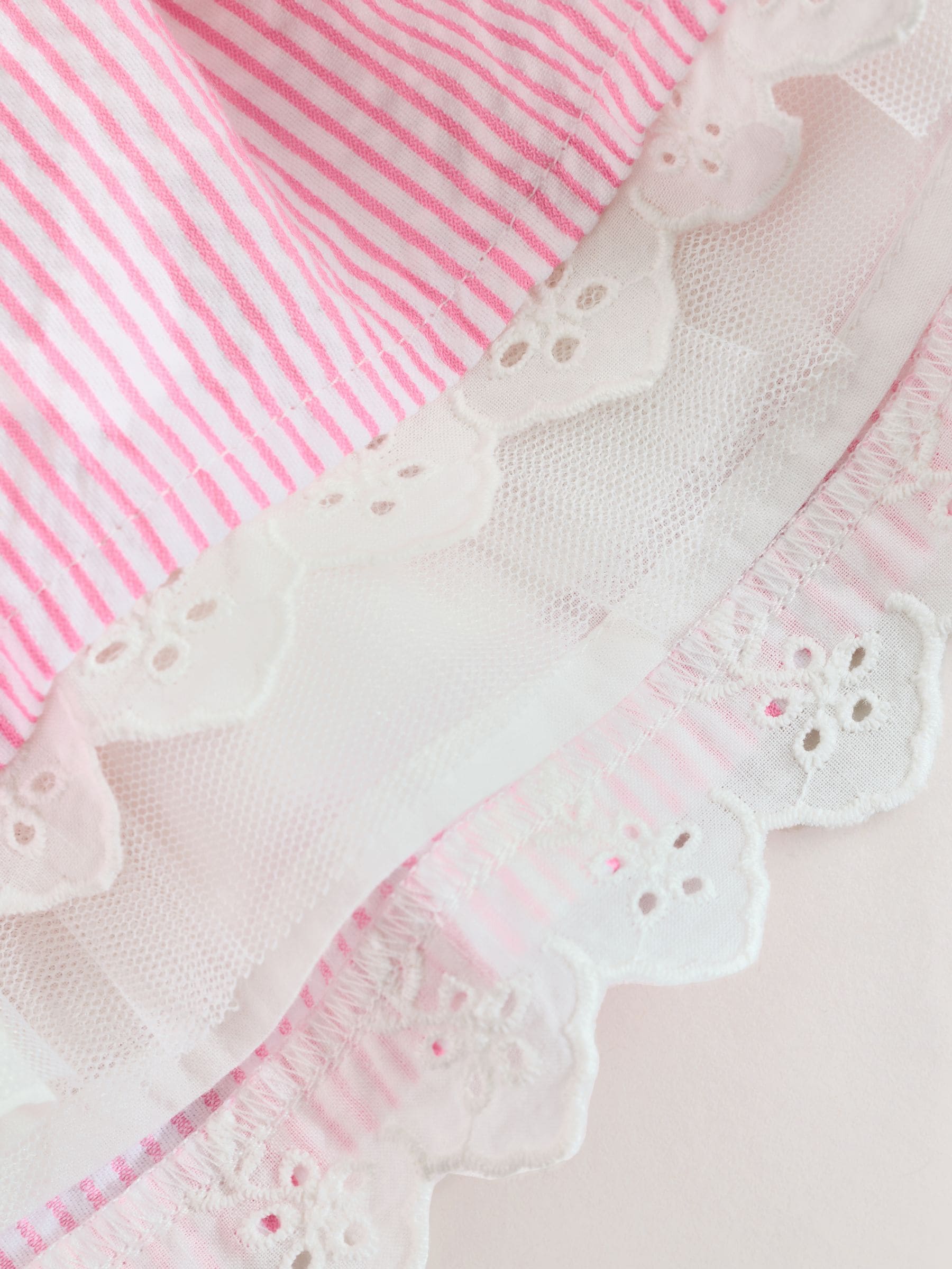 Pink Stripe Woven Baby Dress and Knickers Set 2 Piece (0mths-2yrs)