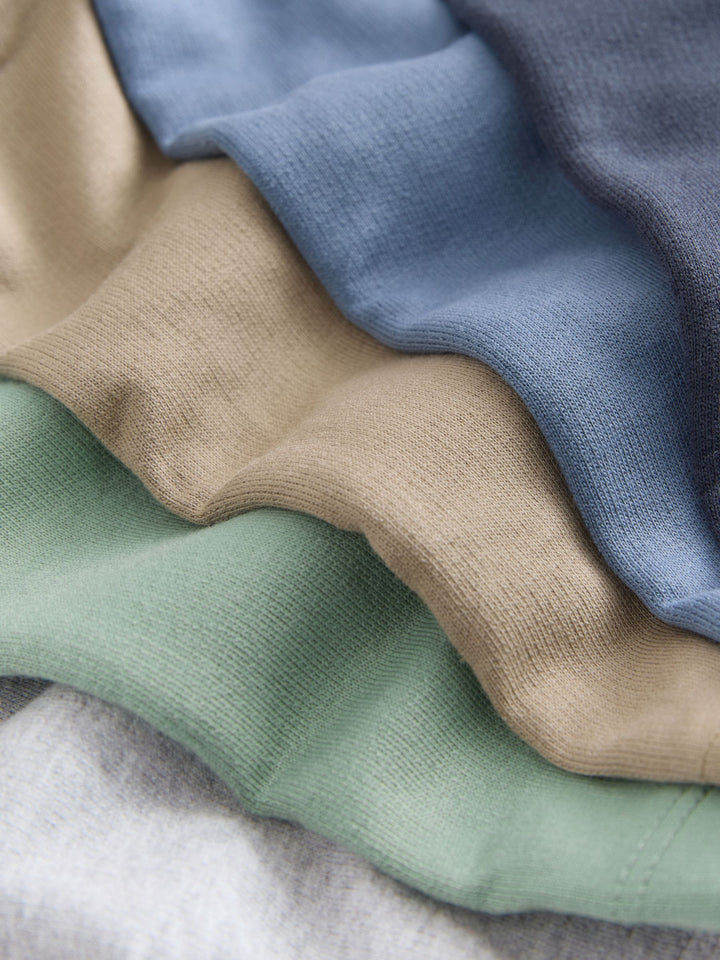 Sage Green Blue And Grey Jersey Shorts 5 Pack (3mths-7yrs)