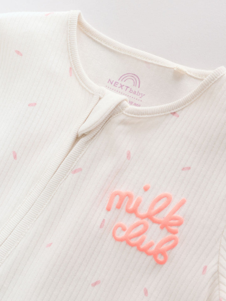 Pink Two Way Zip Baby Sleepsuits 3 Pack (0mths-3yrs)