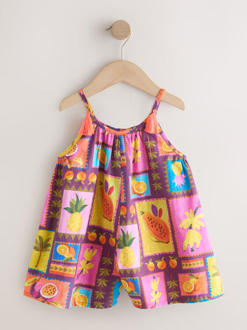 Multi Print Strappy Playsuit (3mths-10yrs)