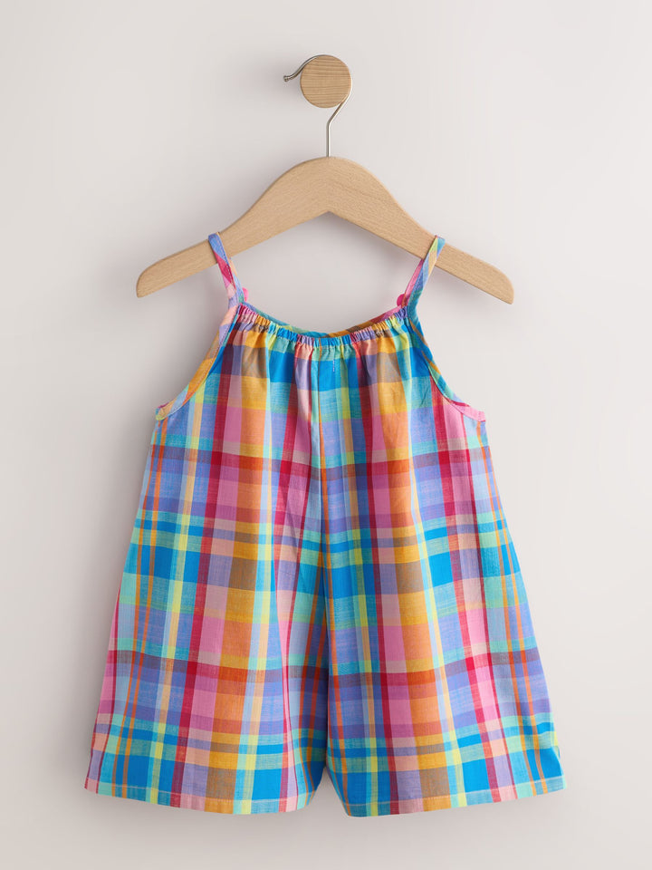 Multi Bright Check Strappy Playsuit (3mths-10yrs)