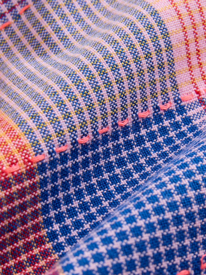 Bright Pink Multi Check Pullon Barrel Trousers (3mths-7yrs)