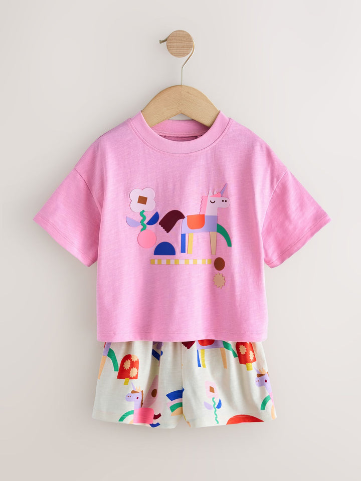 Unicorn Top & Shorts Set 2 Pack (3mths-7yrs)