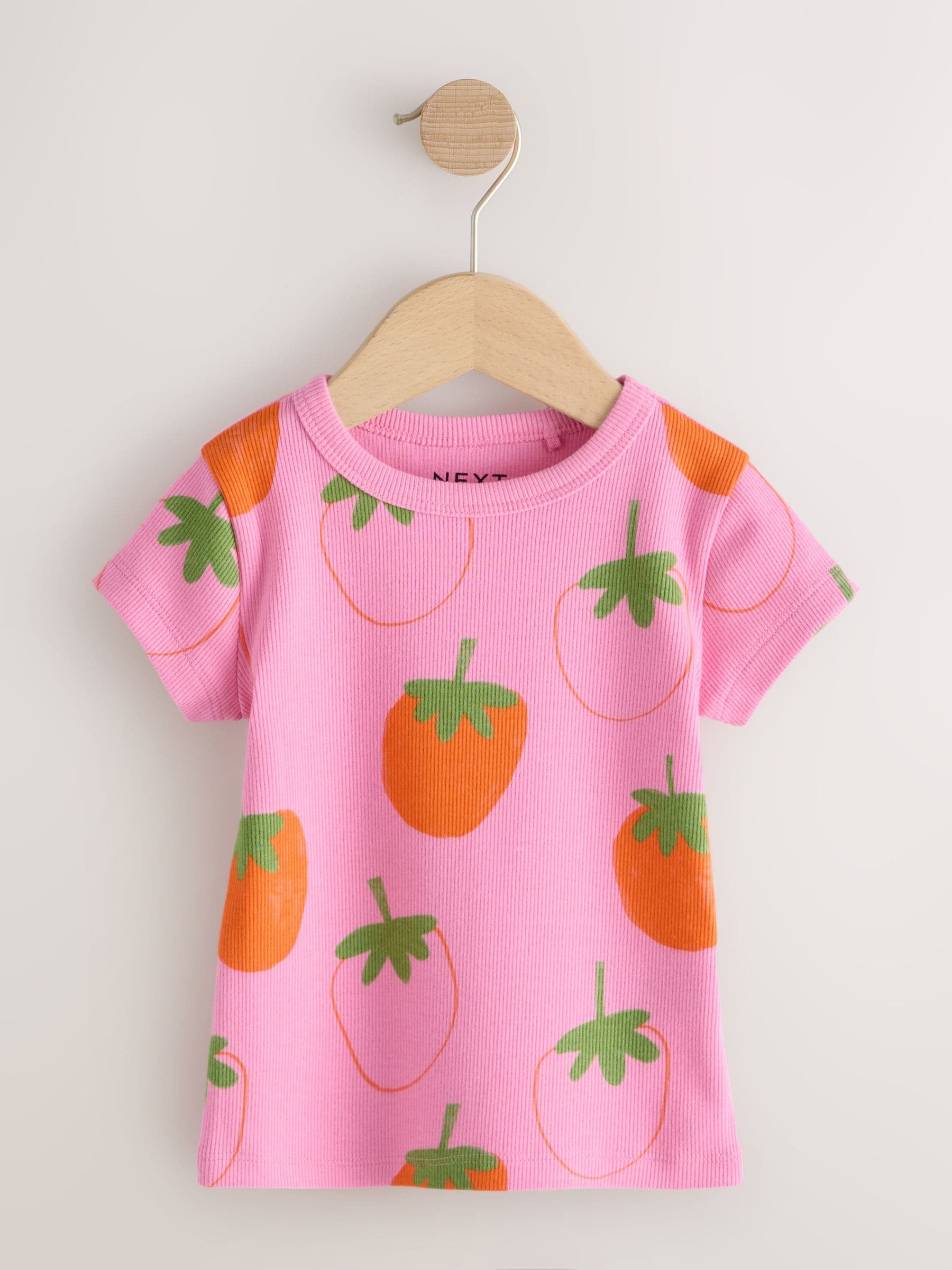 Bright Fruit Ribbed Short Sleeve Tops 5 Pack (3mths-7yrs)