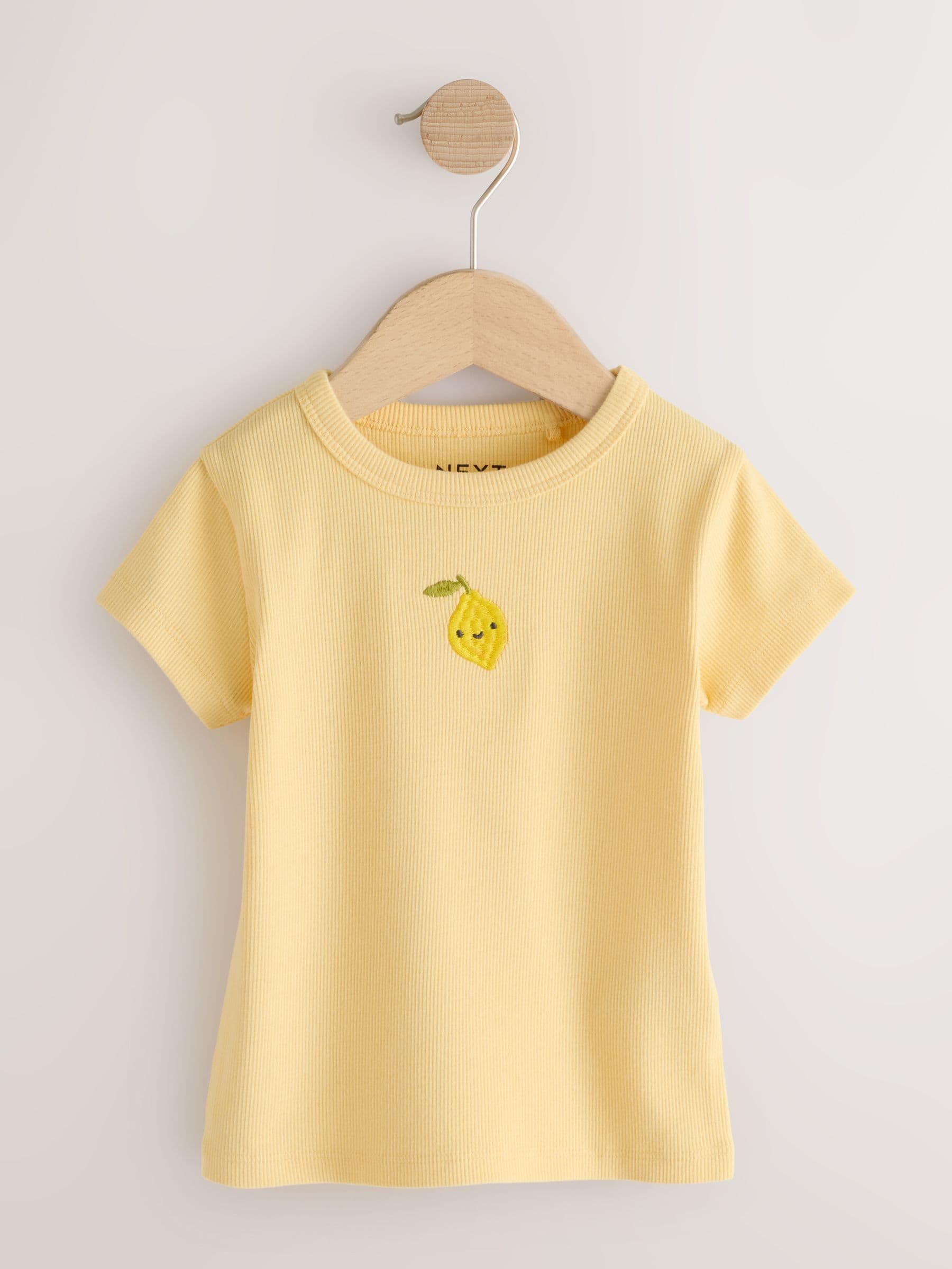 Bright Fruit Ribbed Short Sleeve Tops 5 Pack (3mths-7yrs)