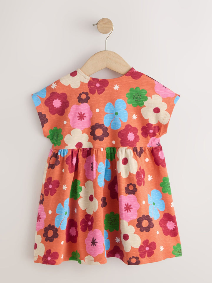 Orange Floral Jersey Dress (3mths-7yrs)