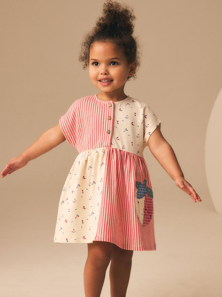 Patchwork Strawberry Jersey Dress (3mths-7yrs)