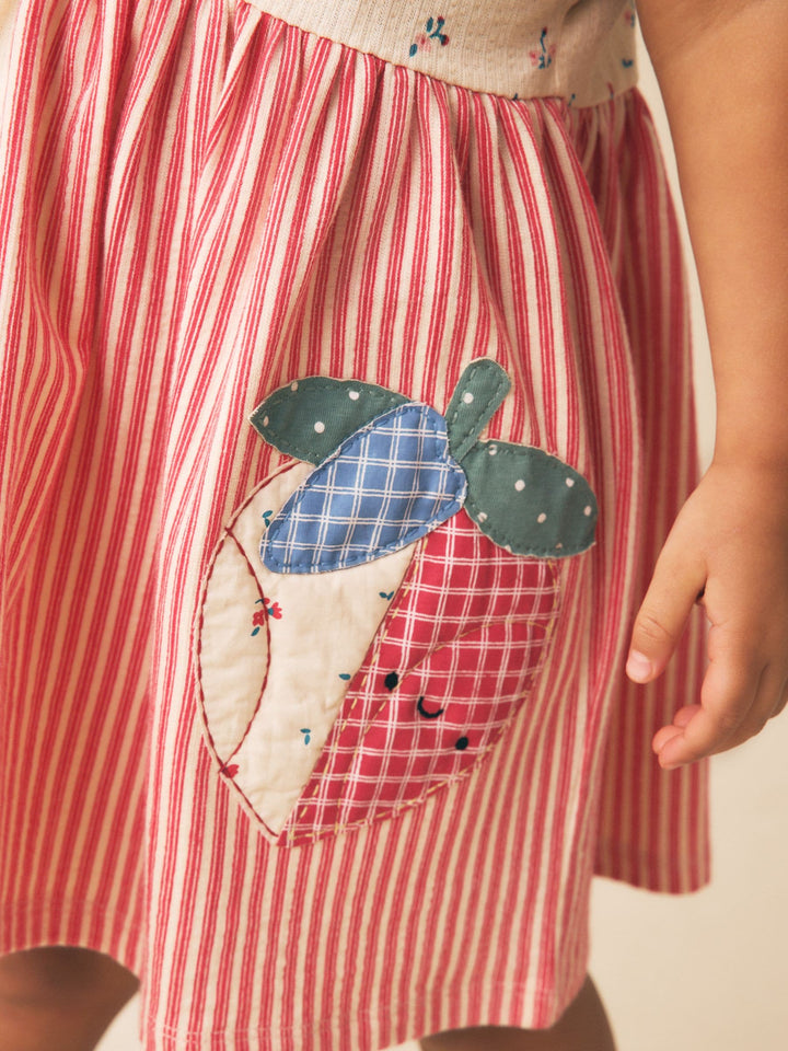 Patchwork Strawberry Jersey Dress (3mths-7yrs)
