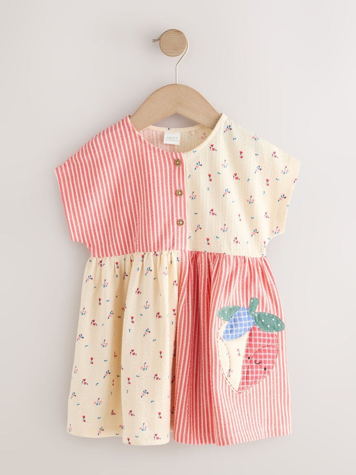 Patchwork Strawberry Jersey Dress (3mths-7yrs)