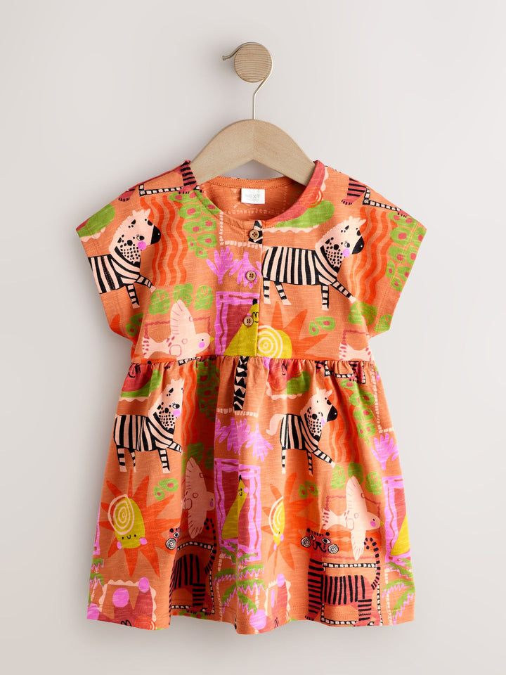 Orange Zebra Jersey Dress (3mths-7yrs)