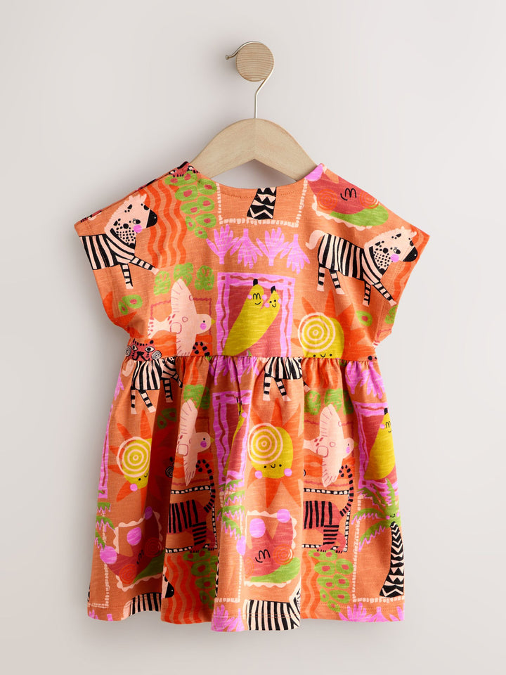 Orange Zebra Jersey Dress (3mths-7yrs)