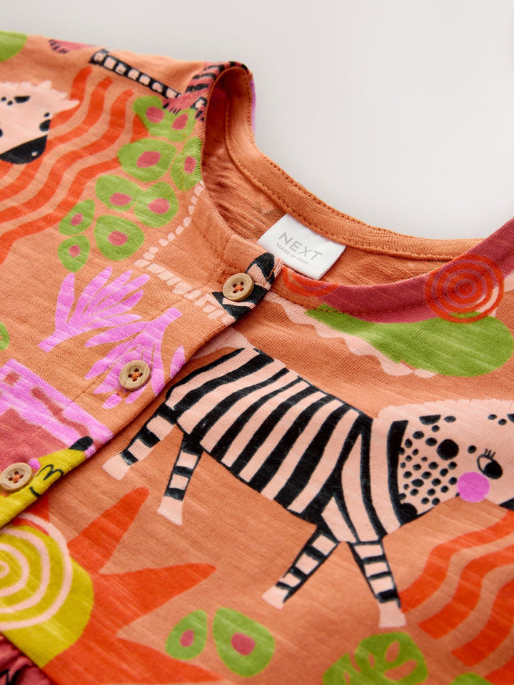Orange Zebra Jersey Dress (3mths-7yrs)
