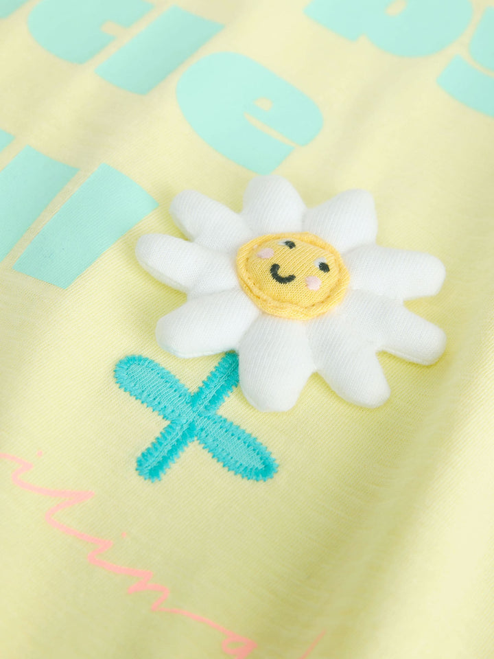 Lime Green Flower Short Sleeve Top and Shorts Set (3mths-7yrs)
